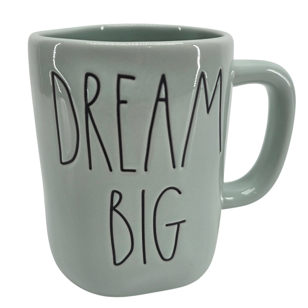 Rae Dunn Dream Big Mug Sage Green Artisan Collection Magenta Ceramic Coffee Cup